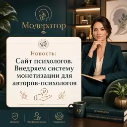 Новость: Внедряем систему монетизации для авторов-психологов